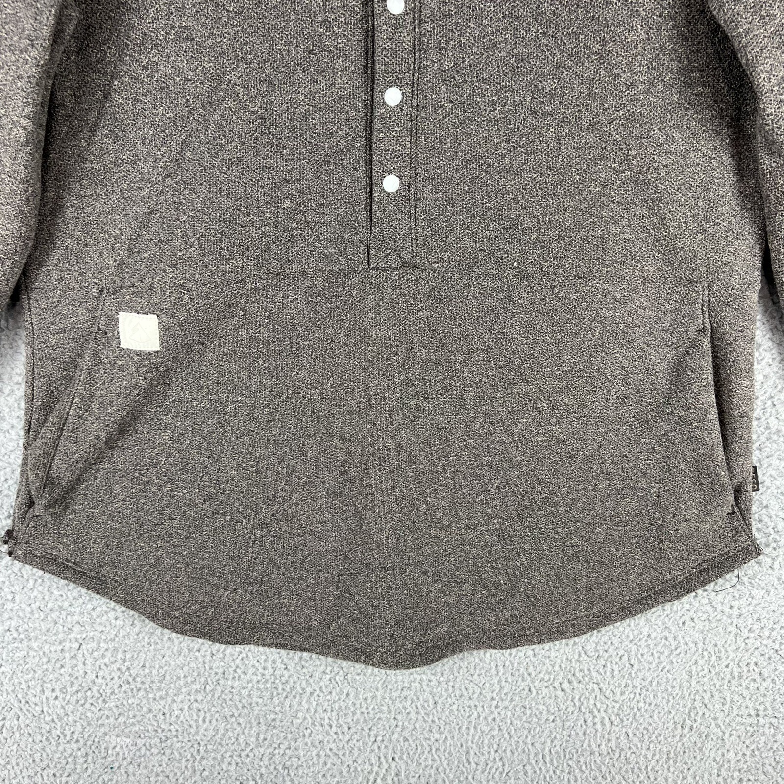 Deso Sweater Womens Large 1/2 Snap Pull Over Made In Usa Grey Brown California — image 4 of 8